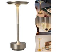 UDXFYS Sherum Ecolume Cordless Table Lamps, Portable 2000mAh Outdoor Table Light, Three Color Adjustment Rechargeable Cordless Led Lamp for Kitchen Counter Bedroom Patio Restaurant silver