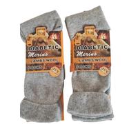Udyana Mens Diabetic Loose Top Merino Wool Non-Elastic Thermal Heated Extra Warm Winter Socks 2.4 TOG UK Size 6-11, 2 Pairs (UK, Numeric, 6, 11, Regular, Tall, Light Grey/Silver)