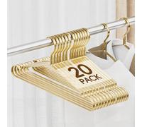 UEAKPIC 20 Pack 0.78cm widen 43cm Coat Hangers, Premium Matte Gold Aluminum, Durable Metal, Lightweight & Sturdy, for Standard Size Suit, Clothing, Jacket, Pant, Dress, Shirt, Skirt