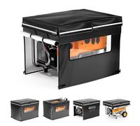 UEAKPIC Generator Cover While Running, 32"L x 24"W x 24"H Heavy Duty Outdoor Waterproof Generator Covers, Fits Most 5,000-15,000 Watt Generators, Tear Resistant, All-Weather Protection, Black