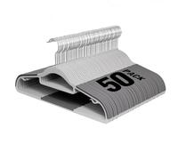 UEAKPIC Plastic Hangers 50 Pack, 16.5inch/42cm Heavy Duty Clothes Hangers with 360° Swivel Hook, Non-Slip Bar & Ultra-Slim Space-Saving for Coats, Pants, Suits, Shirts-Light & Dark Gray (42Lx21Hcm)