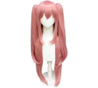 Uearlid Anime Cosplay Seraph of the end Wigs for Krul Tepes Long Pink Long Straight Clip Ponytail Heat Resistant Synthetic Hair Cosplay Anime Wig Coser