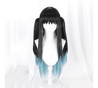 Uearlid Tokitou Muichiro Long Clip Hair Cosplay Costume Wig Gradient Long Hair with Jaws clamp One Size Jaws clamp wig Cosplay Anime Wig Coser