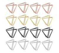 UEAVOID 16 Pieces Place Card Holder Card Holder Message Clip Metal for Wedding Party Baby Shower (Gold, Rose Gold, Silver, Black) (Triangle)