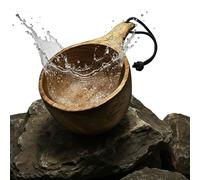 überleben Dursten Lore Kuksa Wooden Cup - Handcarved Camping Mug Wood Cup - 12oz Traditional Nordic Camping Coffee Mug, Hiking Cup - Lightweight, Durable Bushcraft Camping Bowl w/Lanyard
