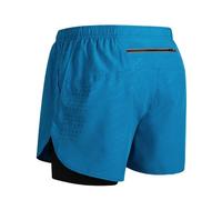 UEBHERV Athletic Fitness Men's Running 2 in 1 Quick-Drying Fitness Double Layer Sport Workout Training Short Pants-Light Blue-S