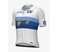UEC Champion Europe 2026 PR-S 2.0 short sleeve jersey white light blue dark blue yellow - S