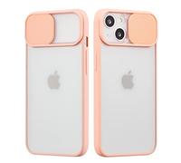 UEEBAI Case for iPhone 13 6.1 inch, Sliding Camera Lens Protector Case Soft TPU Bumper Case Frosted Matte Hard PC Back Cover Stylish Shockproof Protective Case - Pink