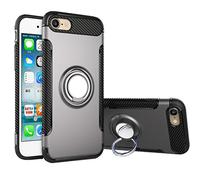 UEEBAI Case For iPhone 5 5S SE,Ultra Slim Shockproof Silicone TPU+PC Case Anti-Scratch 360 Degree Rotatable Ring Kickstand Used As an In-car Phone Holder Stand Cover for iPhone 5/5S/SE - Grey