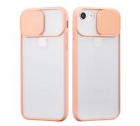 UEEBAI Case for iPhone SE 2022 5G/iPhone 7/iPhone 8/iPhone SE 2020, Sliding Camera Lens Protector Case Soft TPU Bumper Case Frosted Matte Hard PC Back Cover Stylish Shockproof Protective Case - Pink