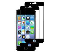 UEEBAI Screen Protector for iPhone 7 Plus 8 Plus, 2 Pack Full Coverage Premium 9H Hardness Tempered Glass Screen Protector [Case-Friendly] Bubble-free Shatterproof Anti-Scratch Protective Film -Black