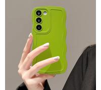 UEEBAI Wave Frame Silicon Case for Samsung Galaxy S20 FE 5G Phone Case, Cute Wave Frame Slim Fit Shockproof Phone Bumper Cover Soft Pretty Curly Girly Cover for S20 FE 5G, Green