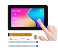 UeeKKoo 7inch DSI Capacitive Touch Screen Compatible with Raspberry Pi 5/4B/3B+/3B/RK3506-Lyra/RK3576/ESP32-P4, 720×1280 IPS Display, 10-Point Touch, Anti-Fingerprint Process