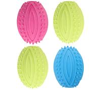 UEETEK 4 Pcs Pet Dog Ball Fetch Ball Chew Toys,Rubber Rugby Ball Football For Small Dogs