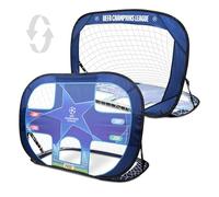 UEFA Champions League 2 in 1 Pop Up Target Goal - Portable Goal,Training Equipment, Carry Bag, Kids, Adults, UCL Merchandise, Blue
