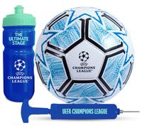 Hy-Pro Officially Licensed UEFA Champions League Football Gift Set - UCL, Size 5 Football, Pump, 500ml Reusable Plastic Bottle, Merchandise