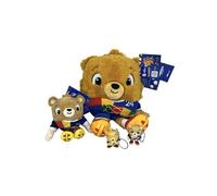 UEFA Euro 2024 - Fan Set of the Official Mascot - Albärt - 27 cm Plush Toy, 12 cm Plush Key Chain, 2 Different 5 cm Plastic Keyrings - 4 Items, multicoloured, 5cm - 27 cm