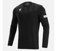 UEFA REFEREE MAN - MATCH DAY SHIRT BLACK LS - FOOTBALL SOCCER MACRON M21