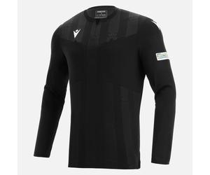 UEFA REFEREE MAN - MATCH DAY SHIRT BLACK LS - FOOTBALL SOCCER MACRON M21