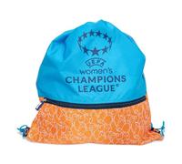 UEFA Women's Champions League Gym Sack Backpack - UWCL | Officially Licensed, Durable Sports Bag with Zip Pocket, Lightweight Drawstring Gym Bag, Blue