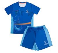 UEFA Women's Champions League Kids Kit, Ages 8-9 - UWCL Officially Licensed Merchandise, 2-Piece Training Set, Activewear Top and Shorts, Moisture-Wicking Fabric, Comfortable Fit, Blue