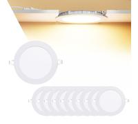 UEGFSIJRF 10 Pack 5/6 Inch Slim LED Recessed Ceiling Lights, 360LM 6W Down Lamp 3000K/4500K/6000K Selectable for Common Areas Versatile Applications(3000K,3W)