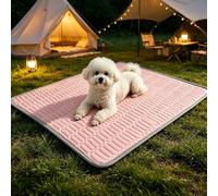 UEGFSIJRF Cooling Bed for Dogs, 59"X39.4" Extra Large Pet Cooling Mats for Dogs, Washable Kennel Mat With Non-Slip Bottom Dogs Cats in Hot Summer(Pink,M 51 * 71cm)