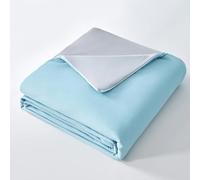UEGFSIJRF Cooling Comforter Double-Sided Cold Tech Fabric Cooling Blanket for Night Sweats Hot Sleepers, Soft Breathable Silky Smooth Lightweight Summer Comforter(Blue,200 * 230cm(80" x 90"))