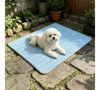 UEGFSIJRF Dog Cooling Mat for Dogs, Long-Lasting Cooling Blanket Outdoor & Indoor Use With Ice Silk Fabric & Waterproof Cover, Summer Cooling Pet Bed(Blue,S 41 * 51cm)