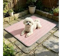 UEGFSIJRF Dog Cooling Mat for Dogs, Long-Lasting Cooling Blanket Outdoor & Indoor Use With Ice Silk Fabric & Waterproof Cover, Summer Cooling Pet Bed(Pink,M 51 * 71cm)