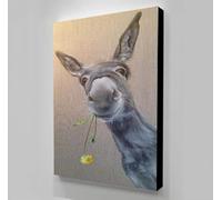 UEHVVF Cute Donkey Canvas Painting Wall Art Funny Donkey Animal Cartoon Pictures and Prints Poster Living Room Home Decor Framed (Multicoloured, 70 x 100 cm)