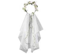 UEIOAVL Bridal Accessories, Hair Accessories Wedding Flower Wreath Hair Bridal Veil Garland Hair Band Veil Garland Headpiece Wedding Hair Accessories Holiday Garland Suitable for Wedding Party