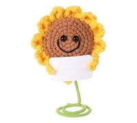 UEIOAVL Collectible Dolls, 1 Piece Sunflower Ornament Knitted Positive Energy Cute Knitted Ornament with Thank You Card Gift for Friends Colleagues and Family