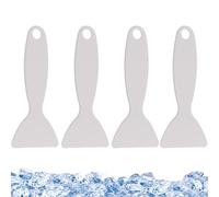 UEIOAVL Ice Scraper, 4 Pieces De-Icer Scoop, Portable Plastic Ice Scraper, De-Icer for Fridge and Freezer (White)