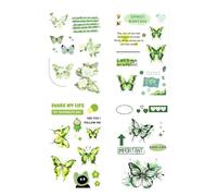 UEIOAVL Temporary Tattoos, 4 Sheets Small Fresh Butterfly Temporary Tattoo Stickers Flash Tattoo Adult Women Adhesive Tattoo Festival Accessories Carnival Party Flash Accessories (Green)