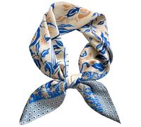 UEIOAVL Women's Scarves, Silk Headscarf Women Hair Band Women Mulberry Silk Scarf Patterned Print Silk Scarf 70x70cm Suitable for Handkerchief Neck Wrist Bag (Blue)