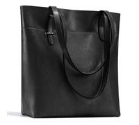 UEIRY Genuine Leather Tote Bag for Women, Large Women's Leather Shoulder Bags, Designer Womens Totes Purse with Top Handles, Black, L