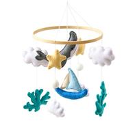 Ueiwffzo Mobile Baby Sea Animals Sailing Boat Baby Bed Wind Chime Shell Whale Felt Bed Bell Changing Table Mobile Ornament Baby Gift for Boys and Girls