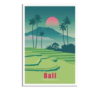 UEJD Bali Indonesia Skyline Vintage Travel Poster Decorative Posters Modern Bedroom Canvas Art Poster Picture Painting Posters Wall Decor Art Gift