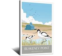 UEJD Blakeney Point Norfolk Vintage Travel Poster Avocet Decorative Posters Modern Bedroom Canvas Art Poster Picture Painting Posters Wall Decor Art Gift