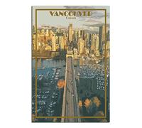 UEJD Vancouver Canada Vintage Travel Poster Harbour Decorative Posters Modern Bedroom Canvas Art Poster Picture Painting Posters Wall Decor Art Gift