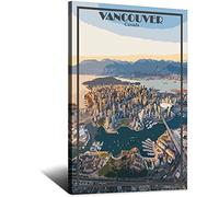 UEJD Vancouver Canada Vintage Travel Poster Skyline Decorative Posters Modern Bedroom Canvas Art Poster Picture Painting Posters Wall Decor Art Gift