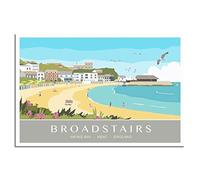 UEJD Vintage Broadstairs Kent Viking Bay Travel Poster Decorative Posters Modern Bedroom Canvas Art Poster Picture Painting Posters Wall Decor Art Gift