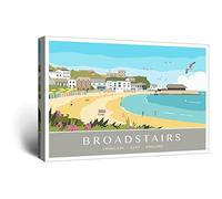 UEJD Vintage Broadstairs Kent Viking Bay Travel Poster Decorative Posters Modern Bedroom Canvas Art Poster Picture Painting Posters Wall Decor Art Gift