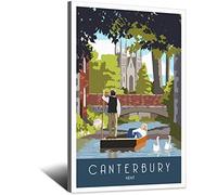 UEJD Vintage Canterbury Cathedral Kent Travel Poster Decorative Posters Modern Bedroom Canvas Art Poster Picture Painting Posters Wall Decor Art Gift