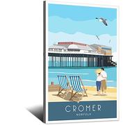 UEJD Vintage Cromer Pier Norfolk Travel Poster Decorative Posters Modern Bedroom Canvas Art Poster Picture Painting Posters Wall Decor Art Gift