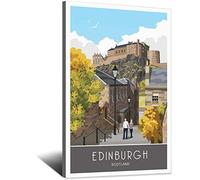 UEJD Vintage Edinburgh Castle Scotland Travel Poster Decorative Posters Modern Bedroom Canvas Art Poster Picture Painting Posters Wall Decor Art Gift
