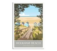 UEJD Vintage Holkham Beach Norfolk Travel Poster Decorative Posters Modern Bedroom Canvas Art Poster Picture Painting Posters Wall Decor Art Gift