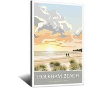 UEJD Vintage Holkham Beach Sunrise Norfolk Travel Poster Decorative Posters Modern Bedroom Canvas Art Poster Picture Painting Posters Wall Decor Art Gift