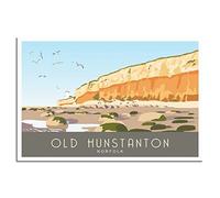 UEJD Vintage Hunstanton Cliffs North Norfolk Travel Poster Decorative Posters Modern Bedroom Canvas Art Poster Picture Painting Posters Wall Decor Art Gift